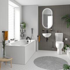 tesla petite bath suite basin toilet black