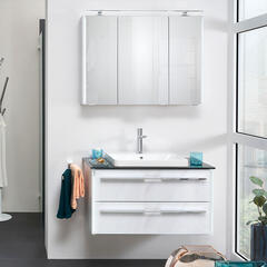 pelipal leonardo 550mm vanity unit with glass worktop