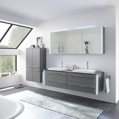 pelipal leonardo 1720mm double vanity unit with siton basins and glass worktop