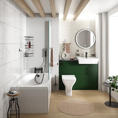 oliver green 1100 fitted furniture small bath suite black handles