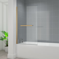 gold square bath screen with rail