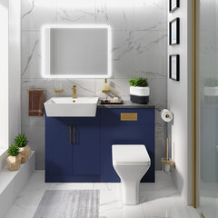 oliver 1200 navy blue combination vanity and toilet set gold