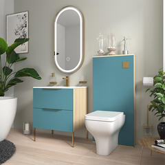 alani 600 cloakroom suite floor toilet petrol blue