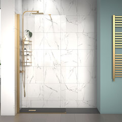 radiant gold 1600 walkin recess shower enclosure black tray