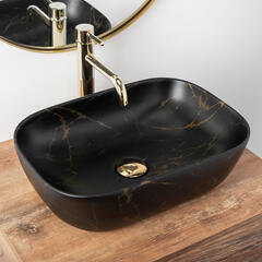 Bodine Matt Black Marble Counter Top Sink