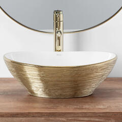 Sofia Brushed Gold Oval Counter Top Basin