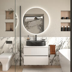 jasmine 700 white wall vanity unit with sink