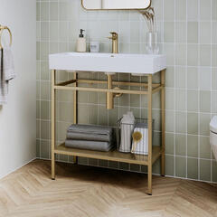 britton shoreditch 700mm washbasin with gold frame