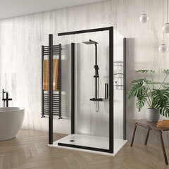 odessa black 1200 sliding 3 sided shower enclosure