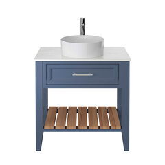 heritage broughton 800mm maritime blue washstand vanity unit with choice of white or black worktop