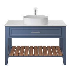 heritage broughton 1200mm maritime blue single washstand vanity unit with choice of white or black worktop