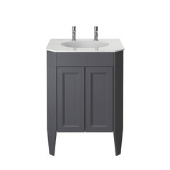 heritage caversham 600mm graphite freestanding granley vanity with under counter basin