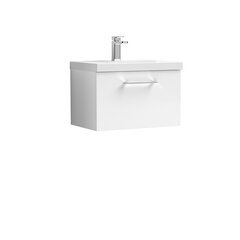 nuie arno gloss white 600 wall hung 1-drawer vanity unit & basin