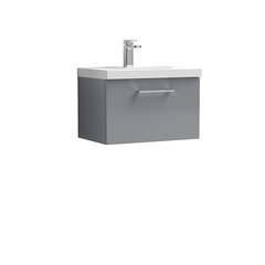 nuie arno grey 600 wall hung 1-drawer vanity unit & basin