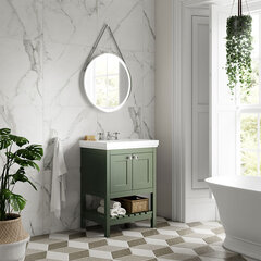 hudson reed bexley 600mm green floorstanding vanity unit with classic basin (2-door & 3th)