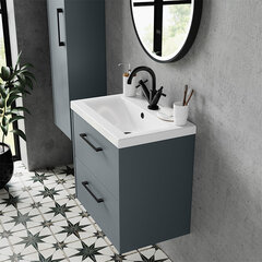 hudson reed juno 800mm grey wall hung vanity unit (2-drawer)