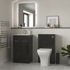 Lifestyle Product Image for Volta 510mm Bathroom Furniture Pack with Grey Floorstanding Vanity and WC Unit