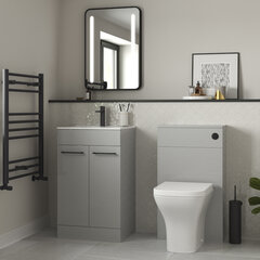 Lifestyle Product Image for Volta 510mm Grey Furniture Suite with Vanity Unit and BTW Toilet Unit