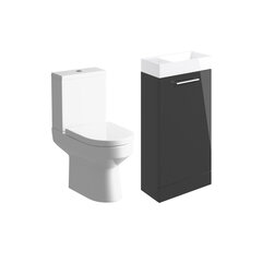 Lifestyle Product Image for Volta 410mm Anthracite Grey Floorstanding Basin Unit & Close-coupled Toilet Pack