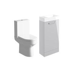 Lifestyle Product Image for Volta 410mm Grey Floorstanding Basin Unit & Close-coupled Toilet Pack