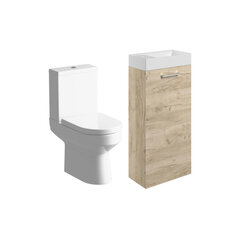 Lifestyle Product Image for Volta 410mm Oak Floorstanding Basin Unit & Close-coupled Toilet Pack