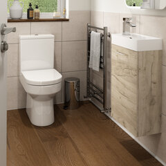 Lifestyle Product Image with Volta 410mm Oak Vanity Unit with Back-to-wall Toilet Unit
