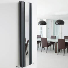 White Sloane Double Panel Radiator With Mirror