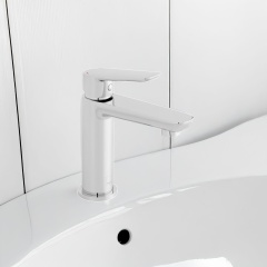 Photon Mini Mono Basin Mixer Smooth Bodied Single Lever Deck Mounted Waste Optional