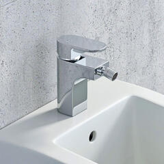 Mono Bidet Mixer Single Lever Deck Mounted Smooth Bodied Without Pop-up Waste