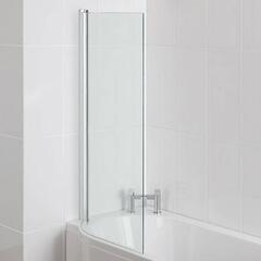 Advantage Shower Bath Single Square Screen 6mm Easyclean Silver