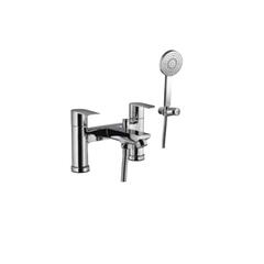 Aria 2 Hole H Type Double Lever Stainless Steel Chrome Finish Bath and Shower Mixer with Shower Kit