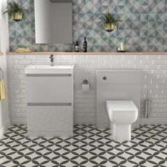 Bathroom Cloakroom Suite in Pearl Grey 
