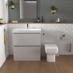 Grey Bathroom Cloakroom Suite Bathroom Cloakroom Suite in Pearl Grey