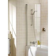 Bath Screen Silver Square Contemporary Bathroom