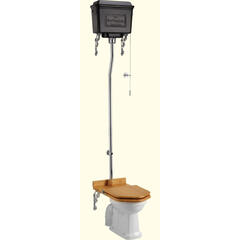 Black Aluminium High Level Traditional Stylish Easy to Install Toilet