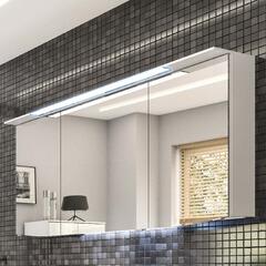 Cassca Bathroom Cabinet with Mirror 3 Door with Cornice Lighting