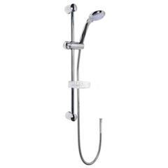 Chrome Slide Shower Rail Kit without Outlet Elbow Completes Your Traditional Bathroom