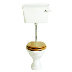 Dorchester White Pan Low Level Toilet and Gold Cistern