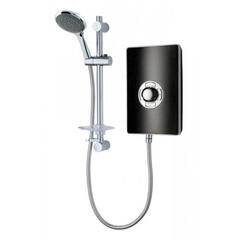 Elegance Electric Shower For Modern Bathroom 9.5Kw Black Speckled And Chrome