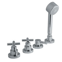 CHROME  4 Hole Shower Mixer Taps