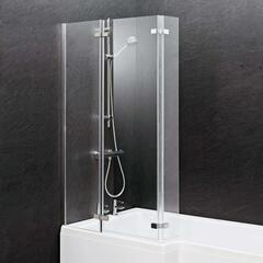 contemporary l-shape Ella Square Shower Bath Screen