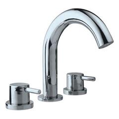 Florentine Stainless Steel and Chrome Finish Bath Tub Filler Consisting of 2 Control Valves and Spout, LP 0.3
