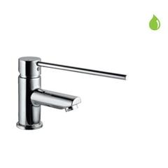 Florentine Single Lever Basin Mixer with Extended Lever Handle without Popup Waste with 375mm Long Braided Hoses, HP 1.0