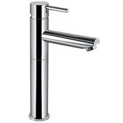 Florentine Single Lever Chrome High Neck Basin Mixer (150mm Extension Body)Without Pop Up Waste, with 600mm Long Braided Hoses, HP 1.0