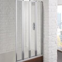 Product image for Framed 4 Fold Bath Screen 800 6Mm