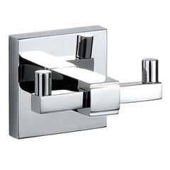 Kubix Double Robe Hook Luxurious Chrome Wall Mounted Bathroom Accessory