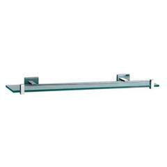 Kubix Glass Shelf 600mm Long Contemporary  Bathroom Chrome Wall Mounted Accessory