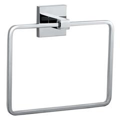 Kubix Square Chrome Elegant Bathroom and Cloakroom Towel Ring