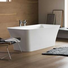 Palermo Petite Clear Stone Freestanding White Modern Bath