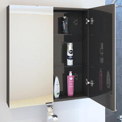 PATELLO GREY 2 DOOR BATHROOM CABINET WITH MIRROR